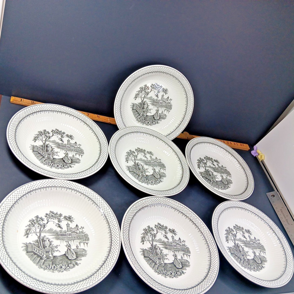 Lot Of 7 Minuet Real English Ironstone Wm Adams & Sons Micratex 8" Bowls UK